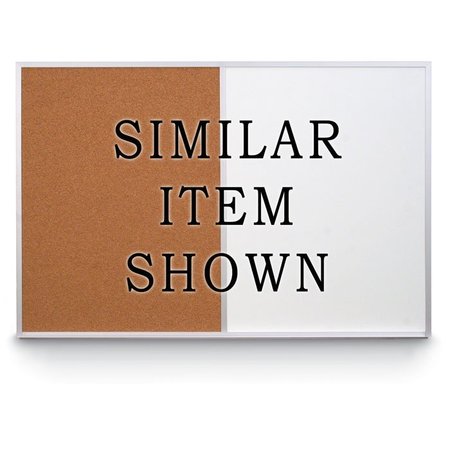 UNITED VISUAL PRODUCTS Combo Board, 96"x48", Satin Frame/Blue & Cork UVDECORK9648-BLUE-CORK